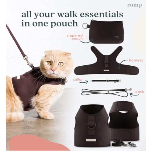 Cat Harness, Collar & Leash Set Escape Proof Adjustable Choke Free